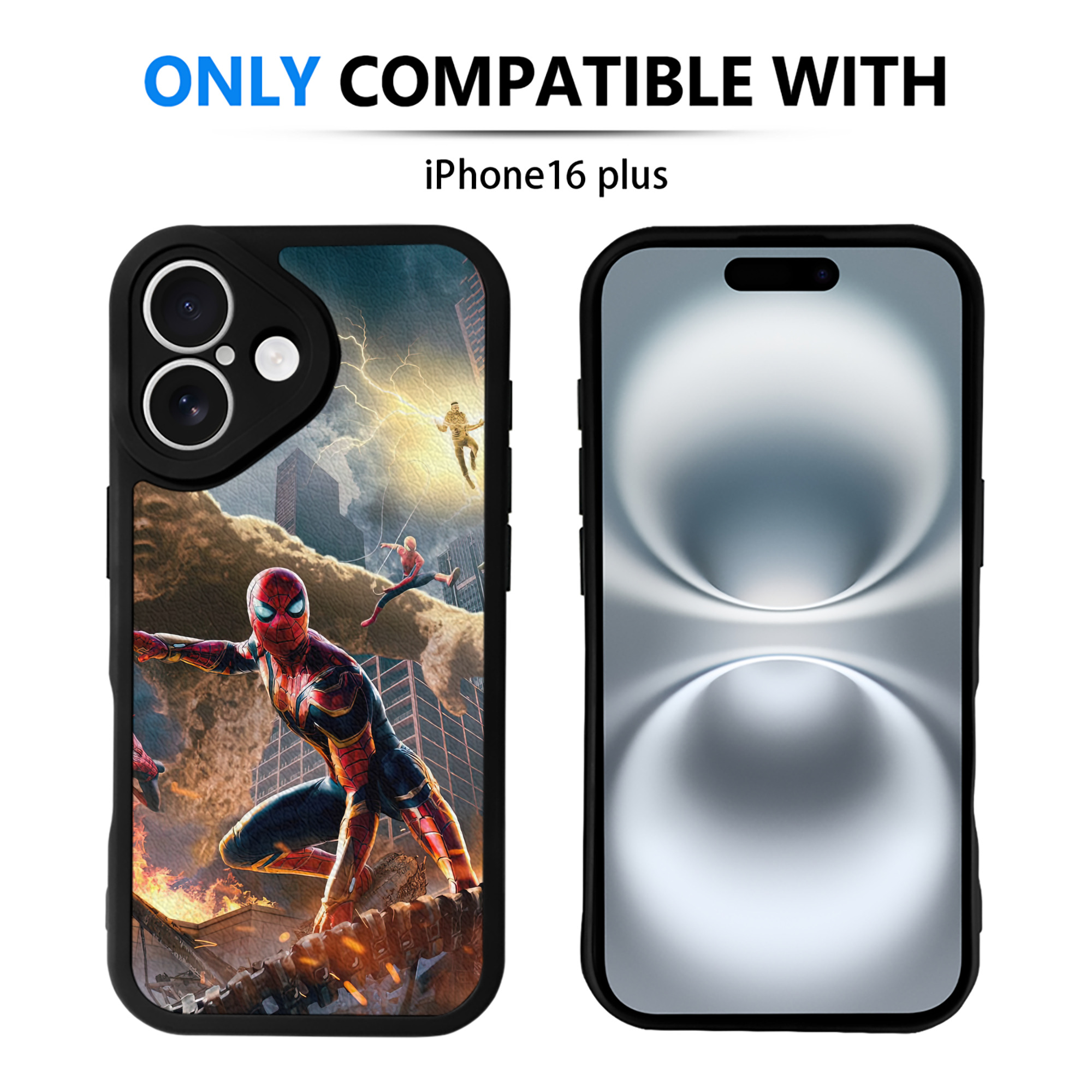 Spider Man スパイダーマン 【iPhone 16シリーズ対応】シリコンスマホケース（レザー調） 材質：シリコン